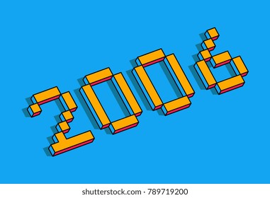 Happy new year 2006 isometric text design - vector illustration