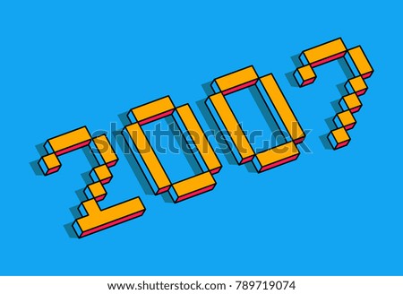 Happy new year 2007 isometric text design - vector illustration