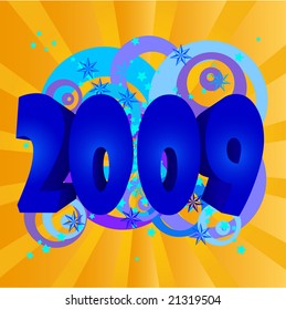 happy new year 2009 vector illustration