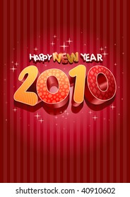 Happy new year 2010! All elements are layered separately in vector file.