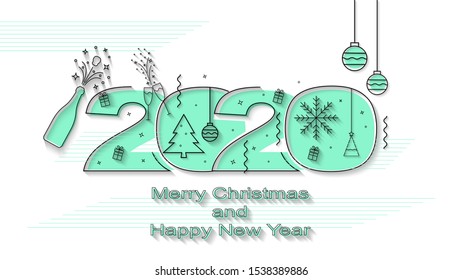 Happy New Year 2010. Vector illustration concept for background, greeting card, website and mobile website banner, party invitation card, social media banner, marketing material.