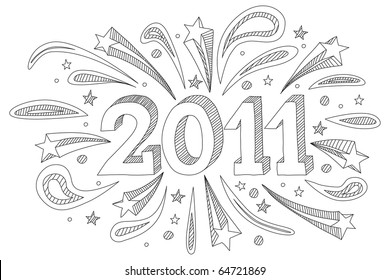 Happy New Year 2011 doodle