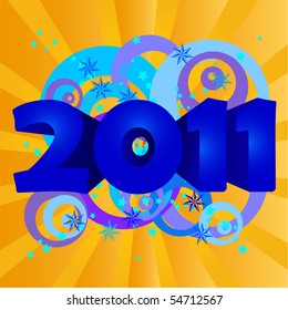 happy new year 2011 vector illustration