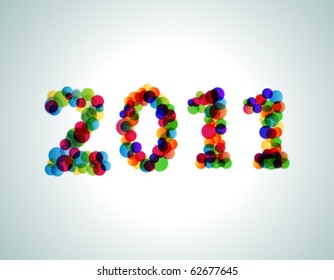 Happy new year 2011! Vector illustration.