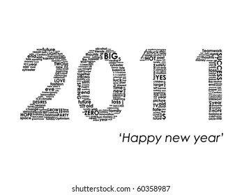 happy new year 2011 vector(eps10) typography
