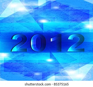 Happy new year 2012. abstract blue background