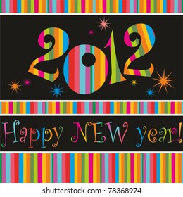 Happy new year 2012! All elements are layered separately in vector file.