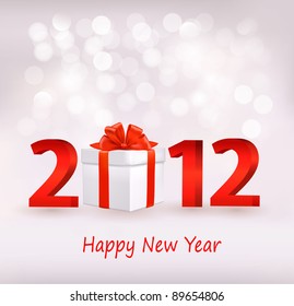 Happy new year 2012! New year design template. Vector illustration.