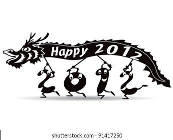 happy new year 2012, dragon year