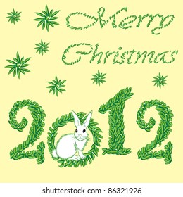 Happy New Year 2012 greeting card