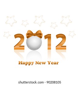 Happy New Year 2012 on white background. Vector illustration