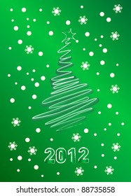 Happy new year 2012 vector illustration postcard