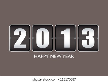 Happy new year 2013 background with ticker date calendar