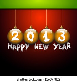 Happy new year 2013 with golden balls