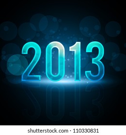 Happy New Year 2013 Message Neon Background | EPS10 Vector Illustration