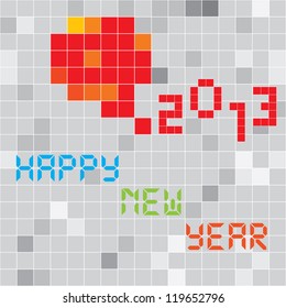 Happy new year 2013 Pixel font