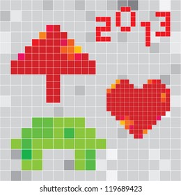 Happy new year 2013 Pixel font