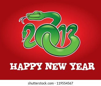 Happy new year  2013 with snake