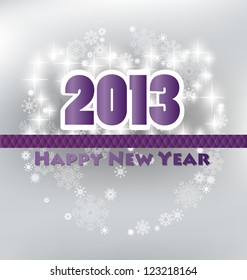 Happy new year 2013 with starry firework, vector illustration.