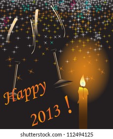 Happy New Year 2013. Vector illustration.