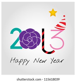 Happy new year 2013, vector design