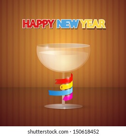 Happy New Year 2014 Background With Glass