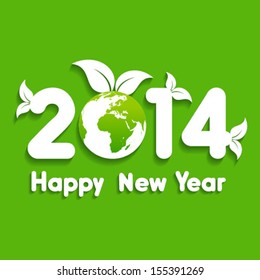 Happy New Year 2014 background with save the world concept