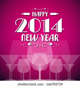 Happy New Year 2014 background - vector illustration