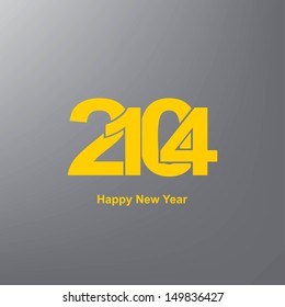 Happy new year 2014 celebration greeting card design.