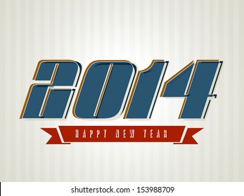 Happy New Year 2014 celebration concept on vintage background. 
