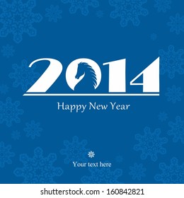 Happy New Year 2014 celebration vector background with symbol of the horse