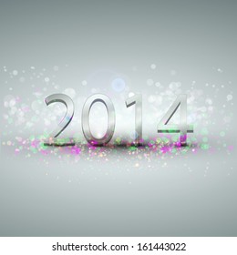 Happy new year 2014 celebration background. Vector illustration, calendar cover design