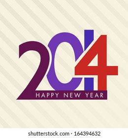 Happy New Year 2014 celebration flyer, banner, poster or invitation with colorful text on vintage brown background. 