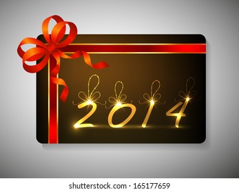 Happy New Year 2014 celebration gift card. 
