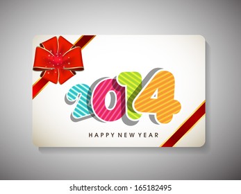 Happy New Year 2014 celebration gift card. 