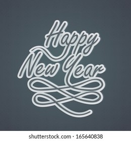 Happy New Year 2014 celebration poster, flyer, banner or invitation with stylish text on grey background. 