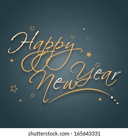 Happy New Year 2014 celebration flyer, poster, banner or invitation with stylish text on grey background. 
