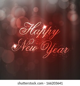 Happy New Year 2014 celebration flyer, banner, poster or invitation with stylish text on shiny background. 