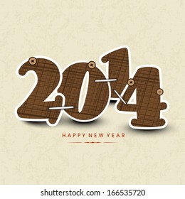 Happy New Year 2014 celebration flyer, banner or poster with stylish text on abstract background. 