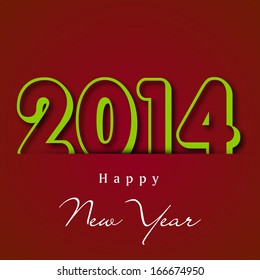 Happy New Year 2014 celebration flyer, banner, poster or invitation with stylish text on red background. 