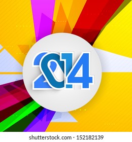 Happy New Year 2014 colorful celebration background. 