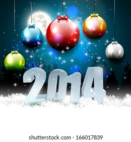 Happy New Year 2014 - colorful background