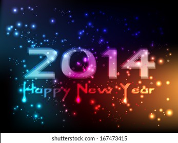 Happy New Year - 2014 colorful background Vector illustration