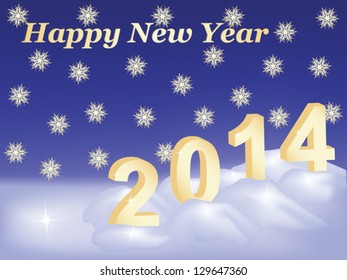 Happy New Year 2014 congratulation card