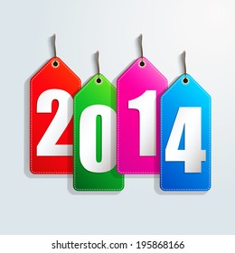 Happy new year 2014 creative greeting card design / Year 2014 vector design element. 