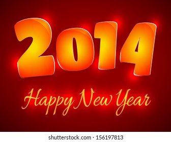 Happy New Year 2014 greeting card