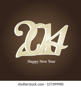 Happy new year 2014 greeting card design.