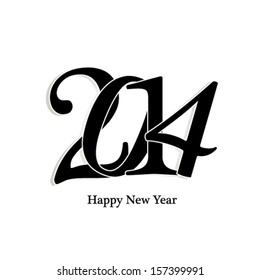 Happy new year 2014 greeting card design.