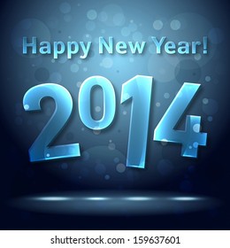 Happy New Year 2014 greeting card. Editable EPS10