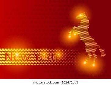 Happy New Year 2014, Year Of The Horse. Vector